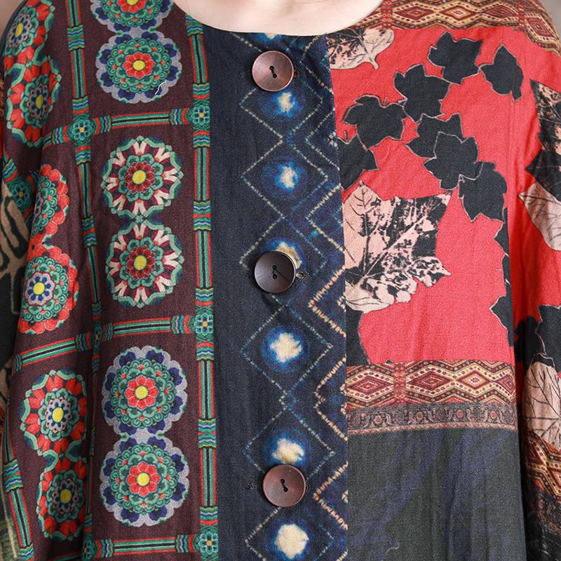 Casual Beautiful Printed Irregular Stitching Coat