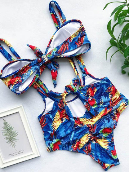 Knot Printed Bikinis Swimwear