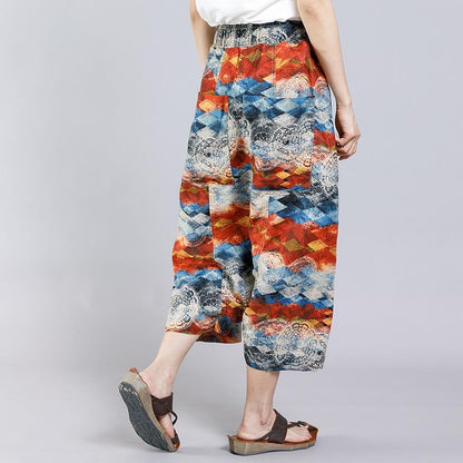 Casual Pattern Printed Women Cross Pants