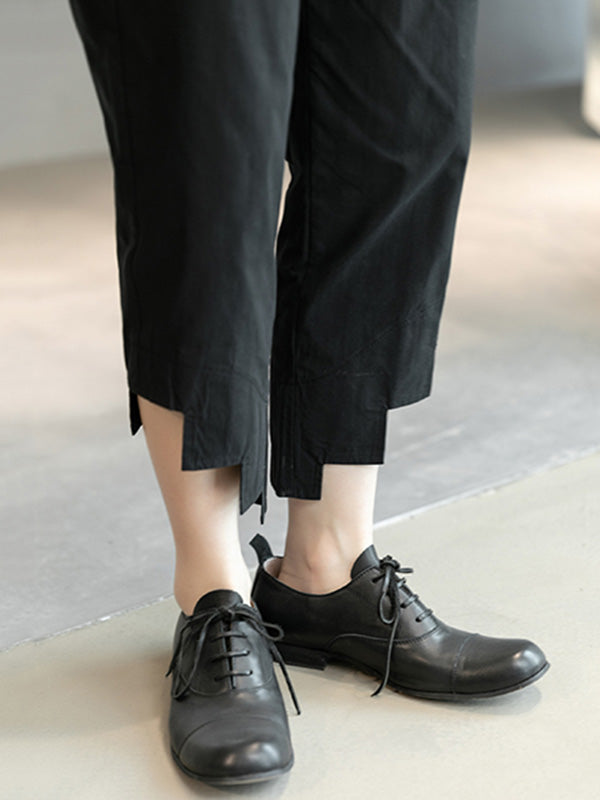 Original Solid Color Harem Irregularity Capri-Pants
