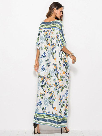 Loose Floral Printed Beach Kaftans