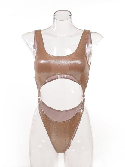 Tasseled Metal Ring Siamese Swimwear