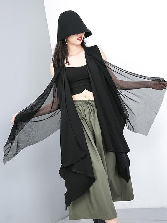 Irregular Split-joint Sleeveless Cover-up