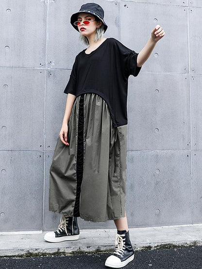 Loose Split-joint A-line Long Dress