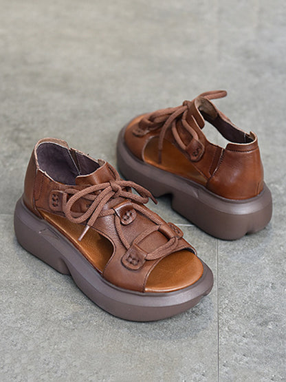 Original Casual Tied Hollow Platform Shoes