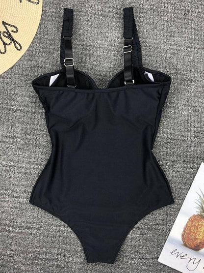 Solid Fresh Simple One-piece Swimwear