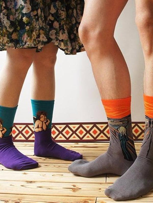 Vintage Literary Abstract Print Socks