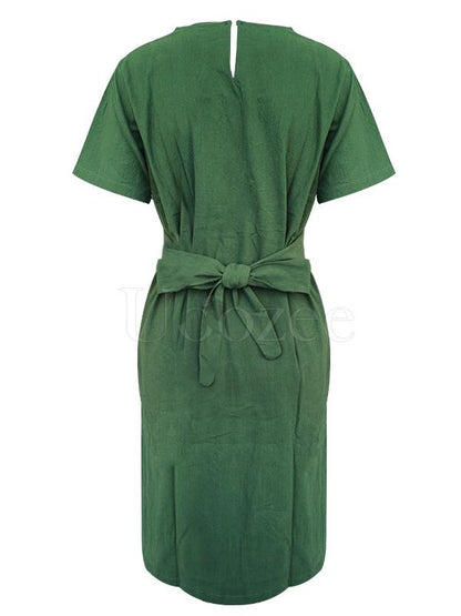 Simple Casual Bandage Designed Dress