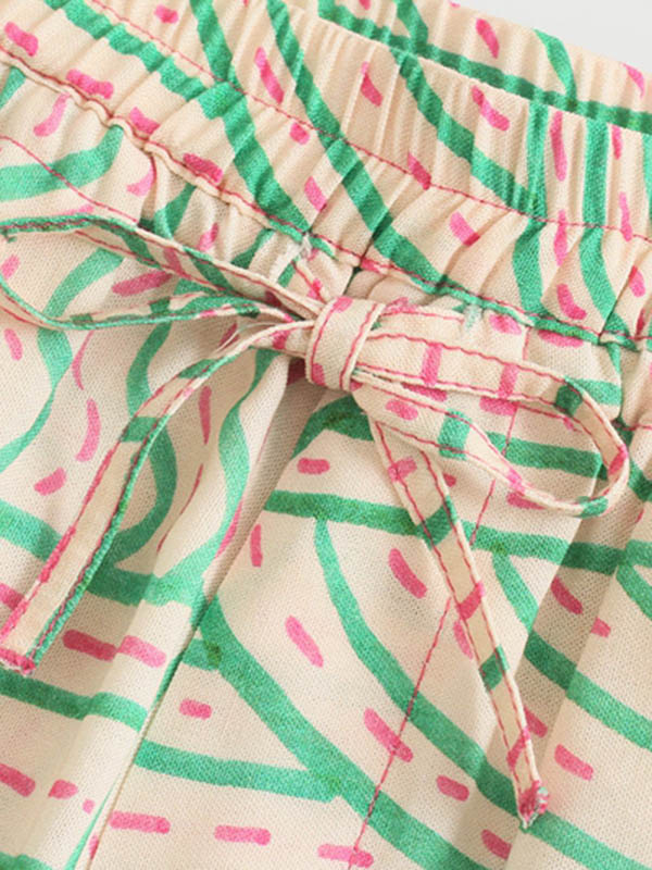 Fashion Asymmetric Printed Column Pants