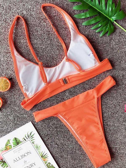 Sexy Plain Bikinis Swimwear