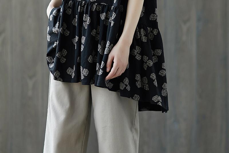 Women Short Sleeve Black Casual Summer Tops