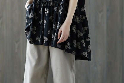Women Short Sleeve Black Casual Summer Tops