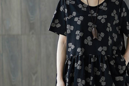 Women Short Sleeve Black Casual Summer Tops