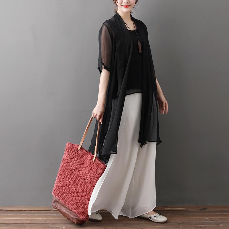 Summer Women Black Suit Cardigan Coat Casual Vest