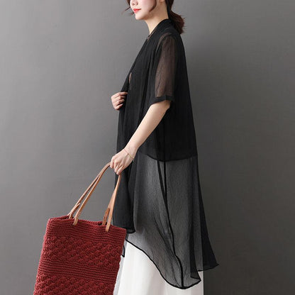 Summer Women Black Suit Cardigan Coat Casual Vest