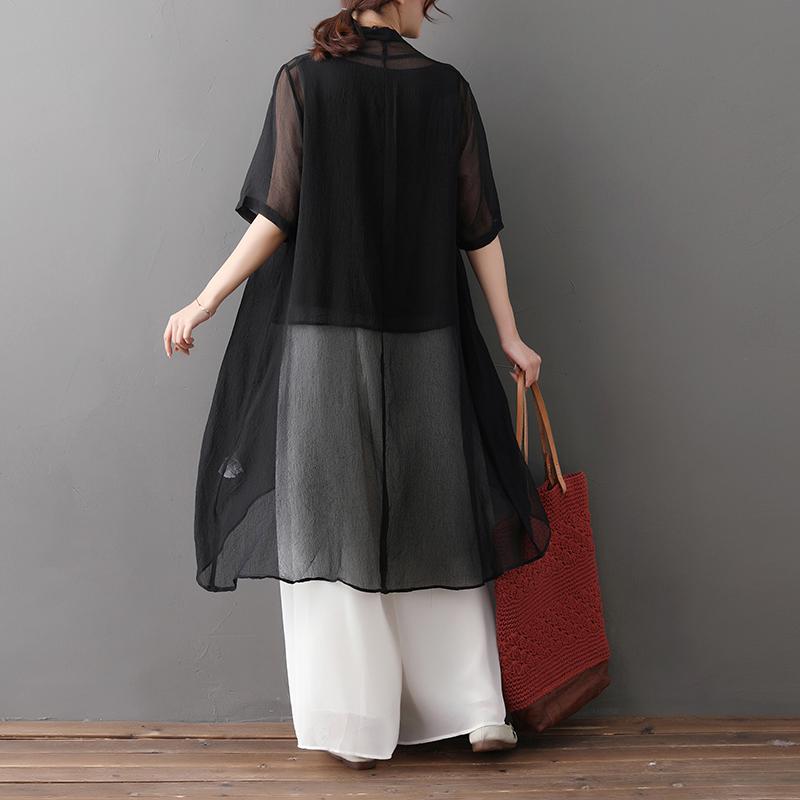 Summer Women Black Suit Cardigan Coat Casual Vest