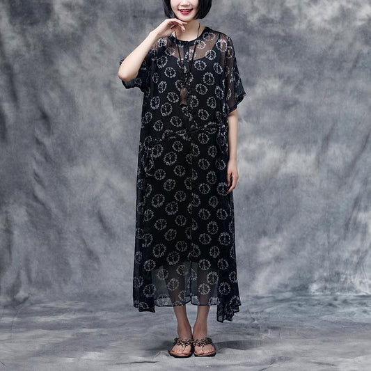 Summer Floral Short Sleeve Casual Two-piece Dress