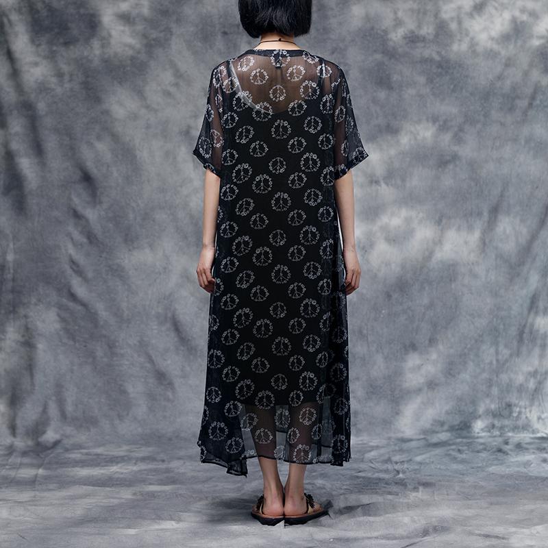 Summer Floral Short Sleeve Casual Two-piece Dress