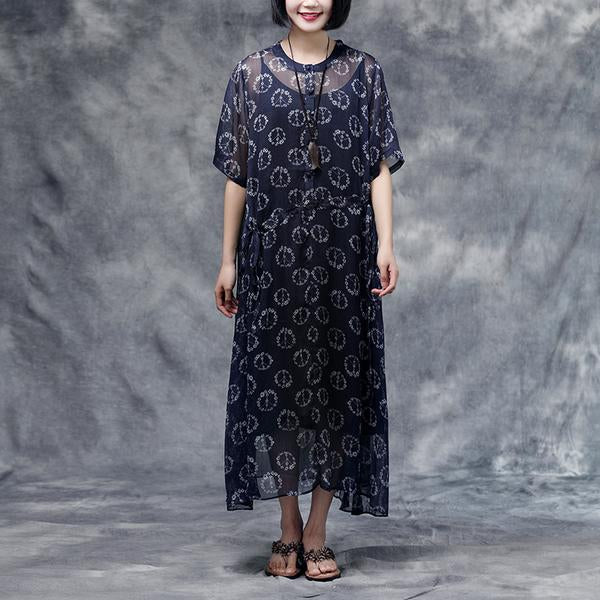 Summer Floral Short Sleeve Casual Two-piece Dress