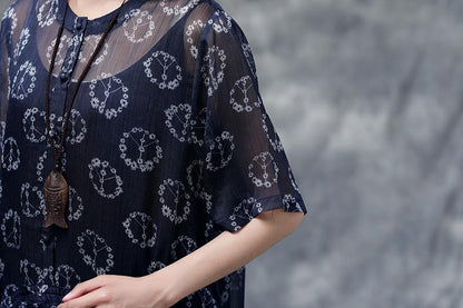 Summer Floral Short Sleeve Casual Two-piece Dress