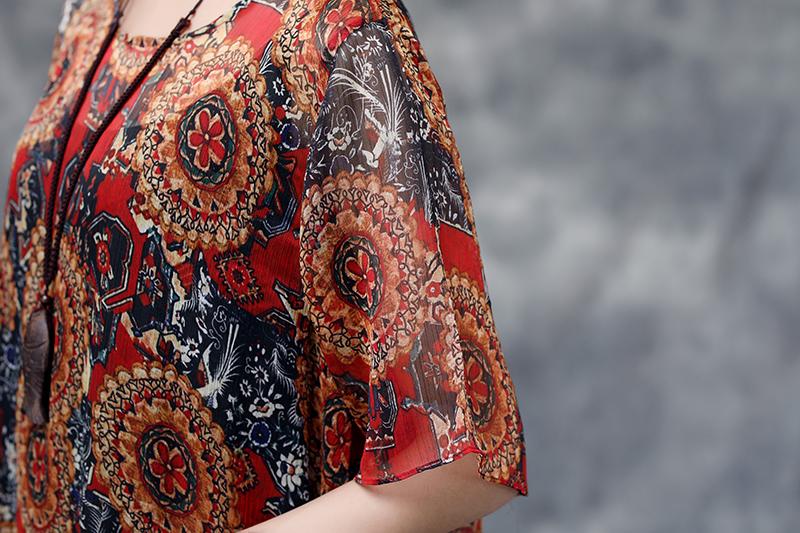 Summer Floral Short Sleeve Casual Two-Piece Dress