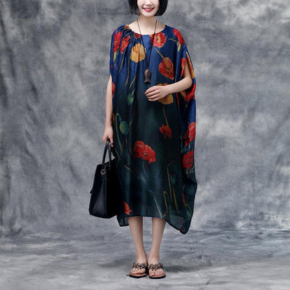 Summer Floral Casual Pocket Long Dress