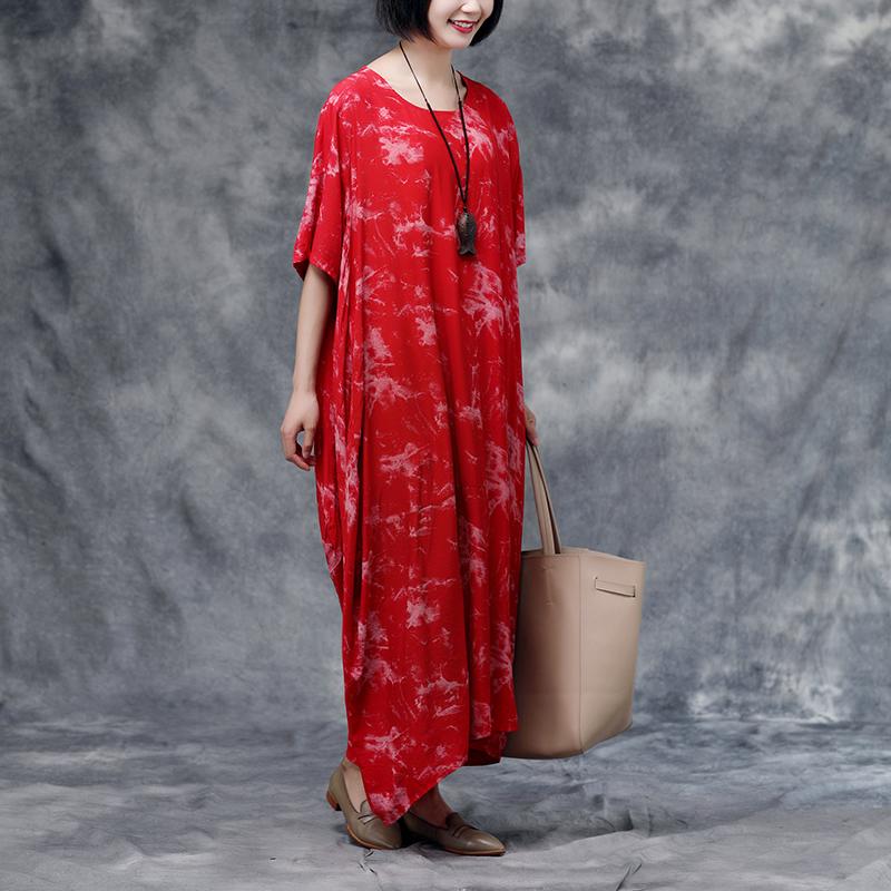 Summer Short Sleeve Red Casual Pockets Dress