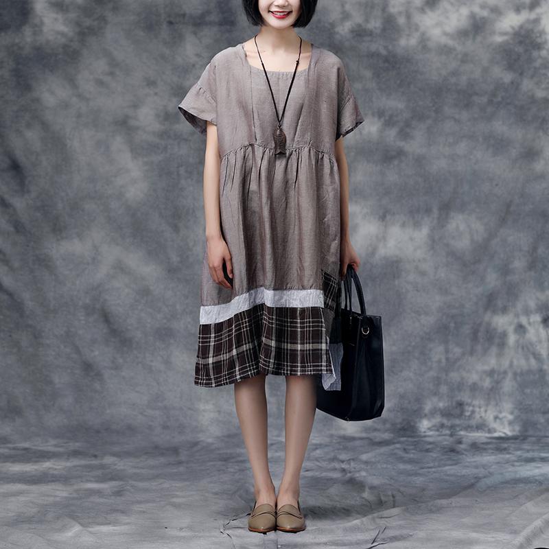 Summer Short Sleeve Casual Cotton Dress