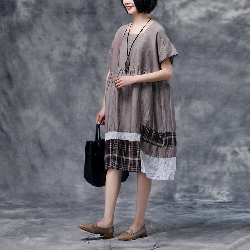 Summer Short Sleeve Casual Cotton Dress