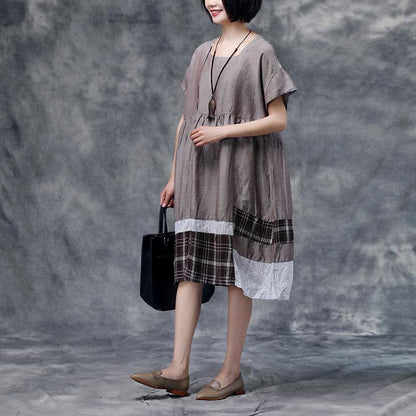 Summer Short Sleeve Casual Cotton Dress