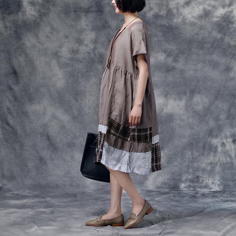 Summer Short Sleeve Casual Cotton Dress