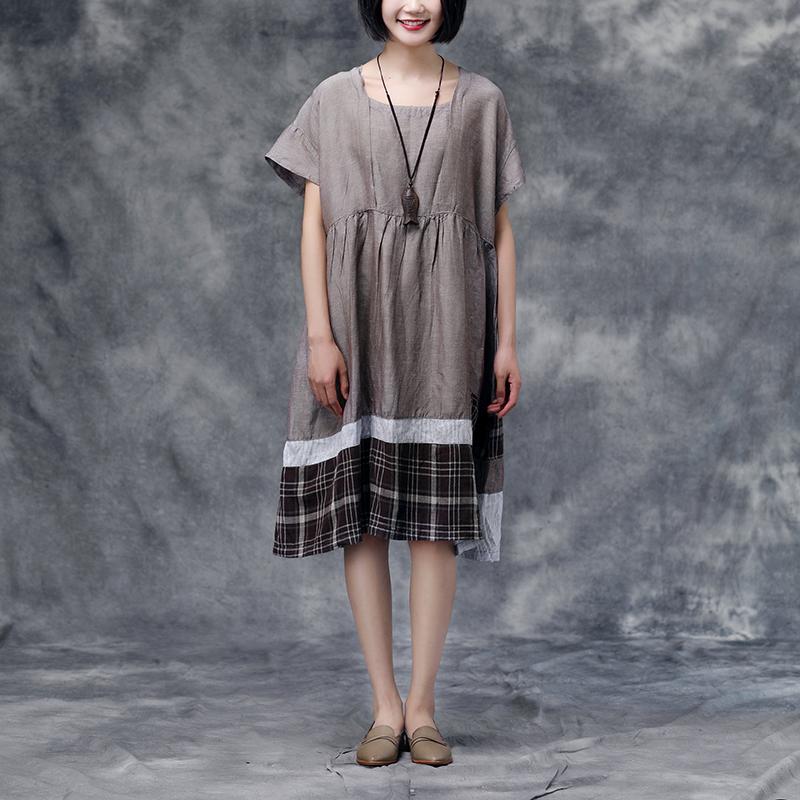 Summer Short Sleeve Casual Cotton Dress
