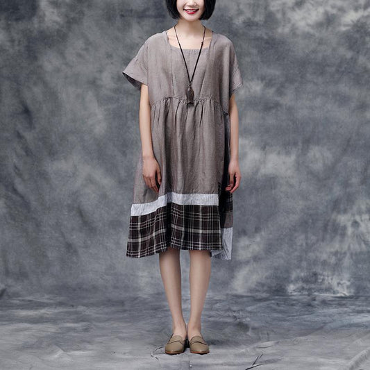 Summer Short Sleeve Casual Cotton Dress