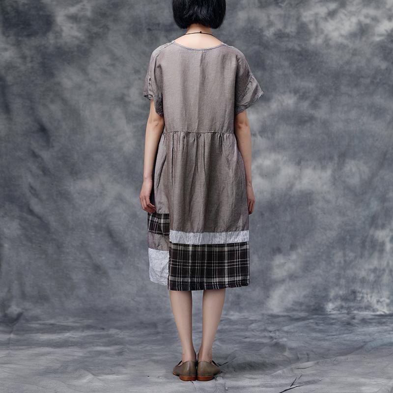 Summer Short Sleeve Casual Cotton Dress