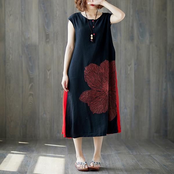 Sleeveless White Retro Boat Neck Summer Long Dress