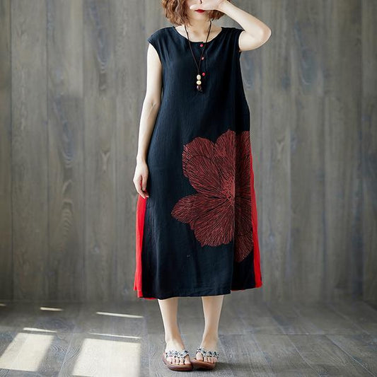 Sleeveless White Retro Boat Neck Summer Long Dress