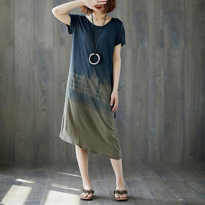 Women Short Sleeve Cotton Casual Summer Dress