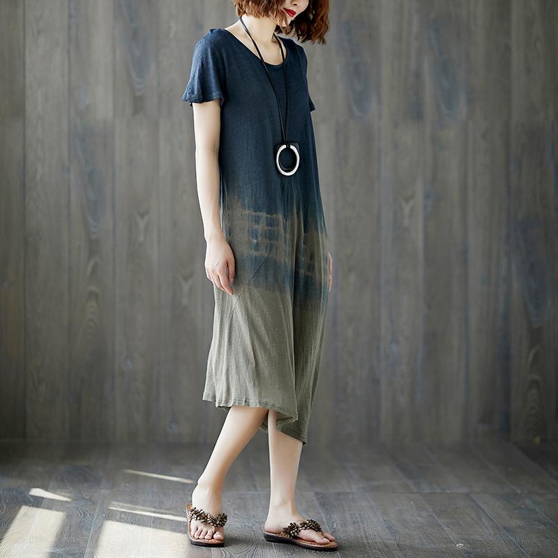 Women Short Sleeve Cotton Casual Summer Dress