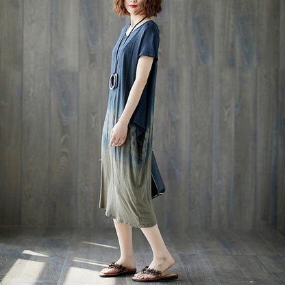 Women Short Sleeve Cotton Casual Summer Dress