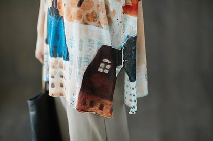 Summer Fabric Casual Short Sleeve Printed Tops