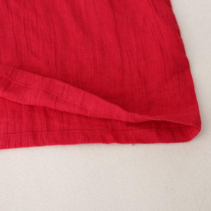 V Neck Long Sleeve Loose Solid Red Shirt