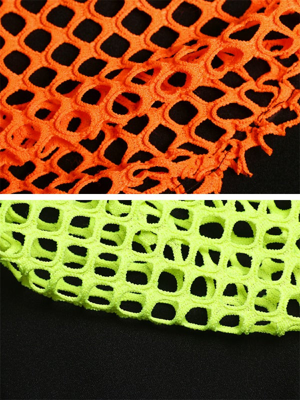 CHIFFON CONTRAST COLOR ASYMMETRIC LONG BLOUSE