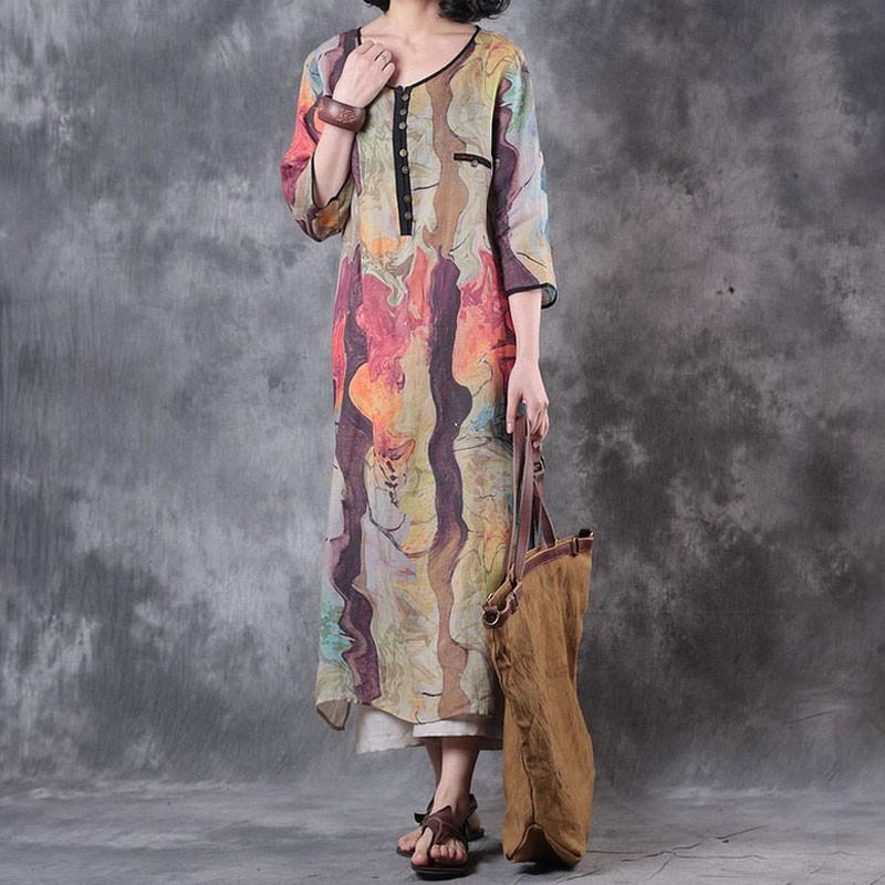 Women Summer Colorful Polyester Dress