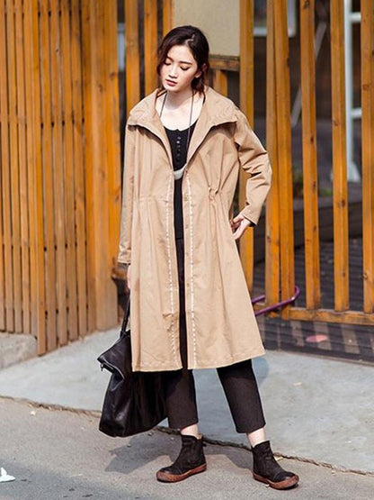 Casual Cotton Pleated Coat
