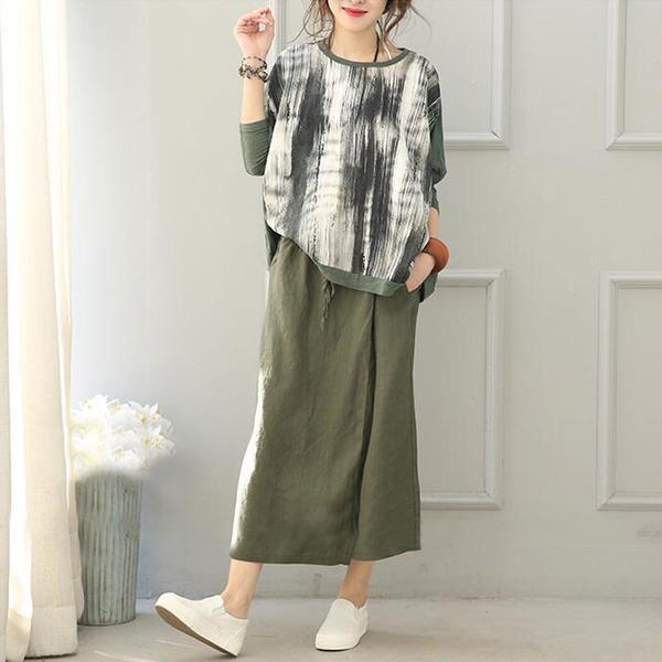 Women Cotton Linen Wide leg pants