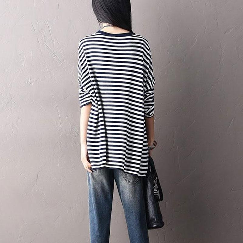 Autumn Stripe Design Long Sleeves Casual Women Shirt