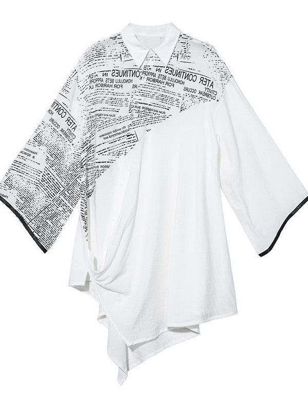 LOOSE CROPPED LETTERED PRINT SHIRT