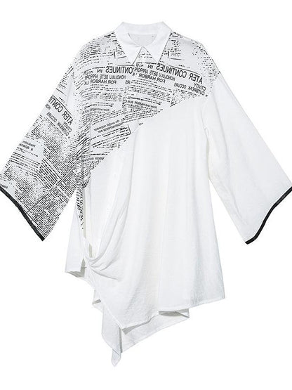 LOOSE CROPPED LETTERED PRINT SHIRT
