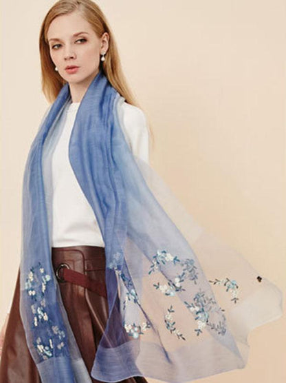Gradient Mulberry Silk Shawl Scarf