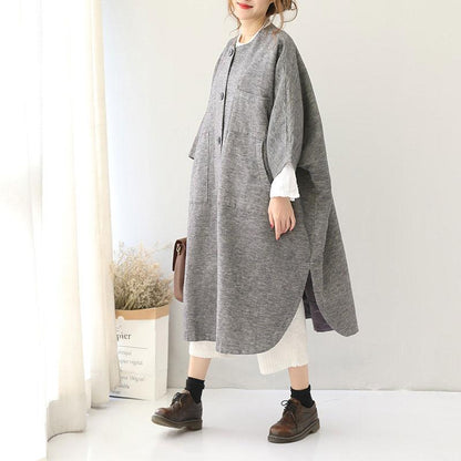 Autumn Winter Women Loose Shoulder Sleeve Overcoat